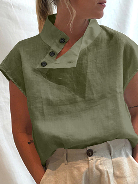Celmia Women Short Sleeve Blusas Summer Cotton Linen Shirts Fashion Oversized Blouses Casual Loose Camisas Solid Tunic Tops