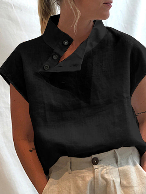 Celmia Women Short Sleeve Blusas Summer Cotton Linen Shirts Fashion Oversized Blouses Casual Loose Camisas Solid Tunic Tops
