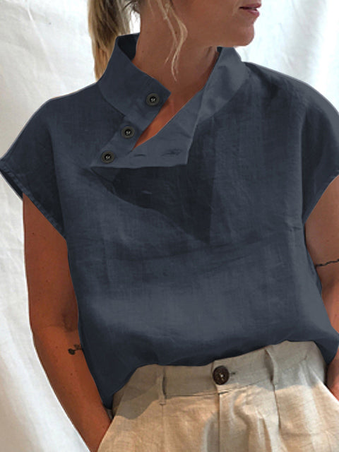 Celmia Women Short Sleeve Blusas Summer Cotton Linen Shirts Fashion Oversized Blouses Casual Loose Camisas Solid Tunic Tops