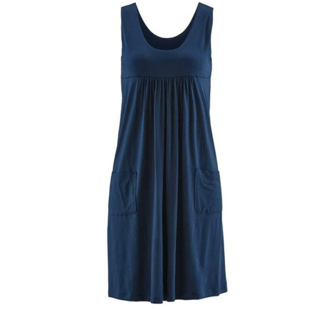 Fashion striped dress large size summer dress loose simple sleeveless dress women's clothing