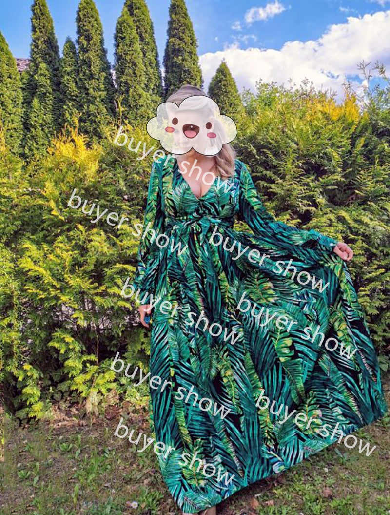 Vestido Floral Print Boho Maxi Dress Sexy Lady Bohemian Summer Long Dress Women Beach Dresses Female Robes Christmas