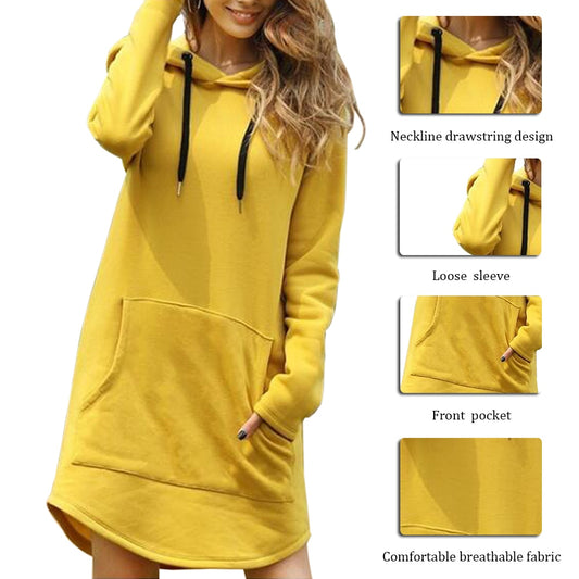 New Hoodie Women Dress Casual Hooded Pocket Long Sleeve Pullover Sweatshirts Womens Fashion Hooded Autumn Winter Dropshipping