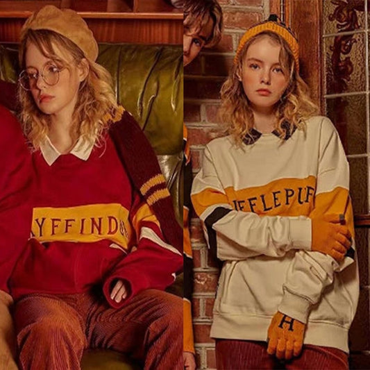 School Style Stripe uniform harr Embroidery cartoon men Female Sweatshirt Hoodies Woman Tracksuit Kpop velvet