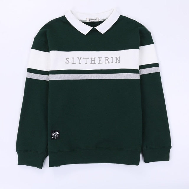 School Style Stripe uniform harr Embroidery cartoon men Female Sweatshirt Hoodies Woman Tracksuit Kpop velvet
