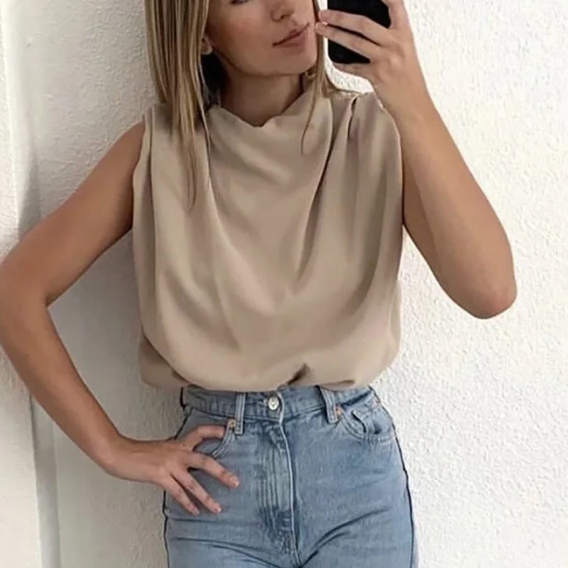 Vintage Women Elegant Stand Collar Soft Shirts 2021 Summer Fashion Ladies Stylish Loose Blouses Casual Female Tops Girls Chic