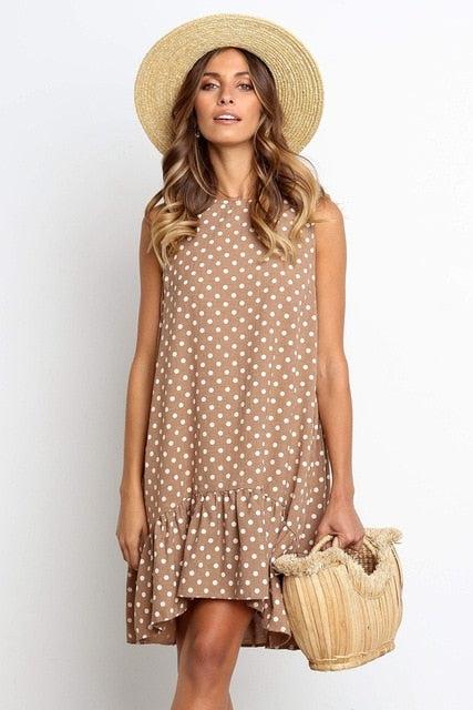 Summer Dress 2021 Women Ruffle Spring Street Sexy Casual Slim Thin Beach Party O Neck Mini Polka Dot Dress Vestidos De Fiesta