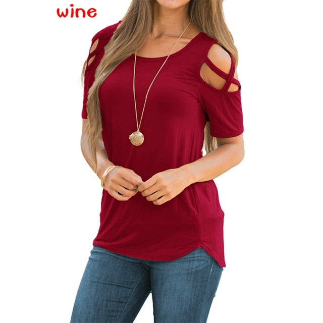 Harajuku lovely heart Tshirt Women Causal T-shirt Cotton Bear paw Tees Woman off shoulder tops Clothes Drop Shipping
