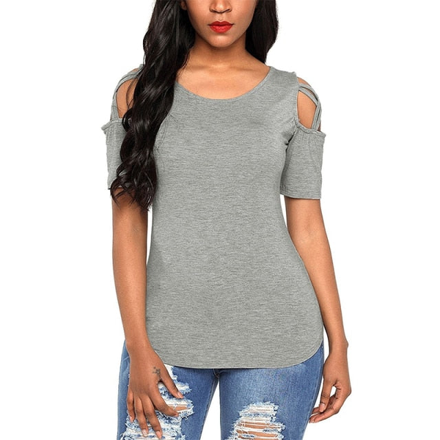 Harajuku lovely heart Tshirt Women Causal T-shirt Cotton Bear paw Tees Woman off shoulder tops Clothes Drop Shipping