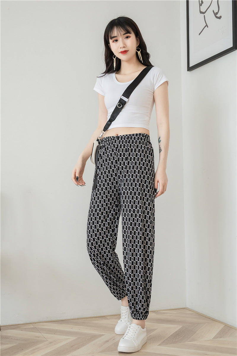 Missnight Pink Pants Heart Printed Straight Elastic High Waist Pants Drawstring Fashion Pants Streetwear Vintage 2021 Harajuku