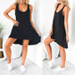 Women Sleeveless Loose Casual Solid Dress Summer Swing Mini Sundress Shirtdress