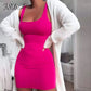 Square Neck Sleeveless Bodycon Mini Dress Basic Women Summer Black Backless Party Sexy Yellow Clubwear 2020 Dresses
