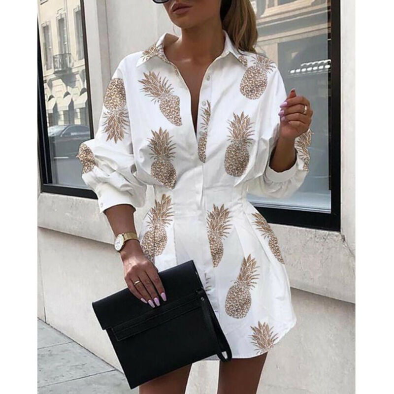 Office Lady Women Femal Ladies Long Sleeve Deep V Shirt Dress Sexy Mini Beach Dress  Elegant Sexy Party Dress New