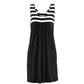 Fashion striped dress large size summer dress  loose simple sleeveless dress women's clothing