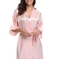 New Silk Kimono Robe Bathrobe Women Silk Bridesmaid Robes Sexy Navy Blue Robes Satin Robe Ladies Dressing Gowns