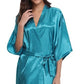 New Silk Kimono Robe Bathrobe Women Silk Bridesmaid Robes Sexy Navy Blue Robes Satin Robe Ladies Dressing Gowns