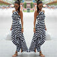 Summer Maxi Long Dress New Fashion Women Sexy Boho Striped Sleeveless Beach Style Strap Sundress Vestidos For Female Bigsweety