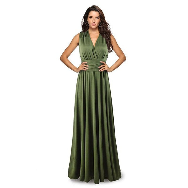 Sexy Women Multiway Wrap Convertible Boho Maxi Club Red Dress Bandage Long Dress Party Bridesmaids Infinity Robe Longue Femme