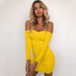 Women Autumn Winter Bandage Dress Women Sexy Off Shoulder Long Sleeve Slim Elastic Bodycon Party Dresses Vestidos