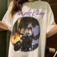 Purple Rain Vintage Graphic Tee Female Short Sleeve Purple Chic Printed Tops Summer Cotton Loose Casual T Shirt