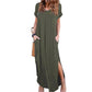 Plus Size 5XL Sexy Women Dress Summer Solid Casual Short Sleeve Maxi Dress For Women Long Dress Free Shipping Lady Dresses