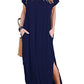 Plus Size 5XL Sexy Women Dress Summer Solid Casual Short Sleeve Maxi Dress For Women Long Dress Free Shipping Lady Dresses