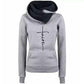 Autumn Winter Hoodies Sweatshirts Women Faith Embroidered Sweatshirt Long Sleeve Pullovers Christmas Casual Warm Hooded Tops