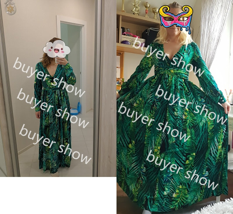 Vestido Floral Print Boho Maxi Dress Sexy Lady Bohemian Summer Long Dress Women Beach Dresses Female Robes Christmas
