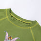 E-girl Butterfly Graphic and Letter Printing Stitch Green Crop Tops Y2K Summer Grunge Style O-neck Short Sleeve T-shirts