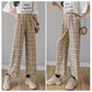 Syiwidii Vintage Plaid Pants Women High Waist Plus Size Wide Leg Casual Female Trousers 2021 Fashion Joggers Clothes Streetwear