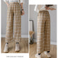 Syiwidii Vintage Plaid Pants Women High Waist Plus Size Wide Leg Casual Female Trousers 2021 Fashion Joggers Clothes Streetwear