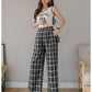 Syiwidii Vintage Plaid Pants Women High Waist Plus Size Wide Leg Casual Female Trousers 2021 Fashion Joggers Clothes Streetwear