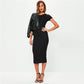 Cotton Long Spring Dress Fashion Solid O-Neck Short Sleeve Office Lady Summer Dress Plus Size Casual Pencil Vestidos Party Robe