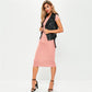 Cotton Long Spring Dress Fashion Solid O-Neck Short Sleeve Office Lady Summer Dress Plus Size Casual Pencil Vestidos Party Robe