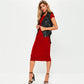 Cotton Long Spring Dress Fashion Solid O-Neck Short Sleeve Office Lady Summer Dress Plus Size Casual Pencil Vestidos Party Robe