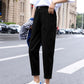 New Spring Women Clothing Straight Overalls Casual Harem Pants Korean Elastic Waist Triangle Buckle Cargo Pants Women