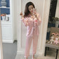 Women Faux Silk Pajama Sets Satin Pyjama Sleepwear Long/Short Sleeve Large Size Fashion Pajamas for Girl Nightwear