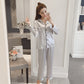 Women Faux Silk Pajama Sets Satin Pyjama Sleepwear Long/Short Sleeve Large Size Fashion Pajamas for Girl Nightwear