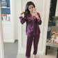 Women Faux Silk Pajama Sets Satin Pyjama Sleepwear Long/Short Sleeve Large Size Fashion Pajamas for Girl Nightwear