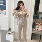 Women Faux Silk Pajama Sets Satin Pyjama Sleepwear Long/Short Sleeve Large Size Fashion Pajamas for Girl Nightwear