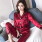 Women Faux Silk Pajama Sets Satin Pyjama Sleepwear Long/Short Sleeve Large Size Fashion Pajamas for Girl Nightwear