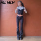 Indie Aesthetics Slim Low Waist Flare Pants E-girl Vintage Pockets Solid Y2K Pants Autumn 90s Fashion Black Trousers