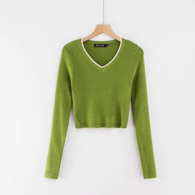 Vintage blouse women long sleeve crop top streetwear green blusas elegant ladies tops korean fashion green shirt sreetwear