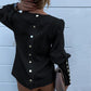 Work Wear Women Blouses Long Sleeve Back Metal Buttons Shirt Casual O Neck Printed Plus Size Tops Fall Blouse Drop Shipping