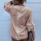 Work Wear Women Blouses Long Sleeve Back Metal Buttons Shirt Casual O Neck Printed Plus Size Tops Fall Blouse Drop Shipping