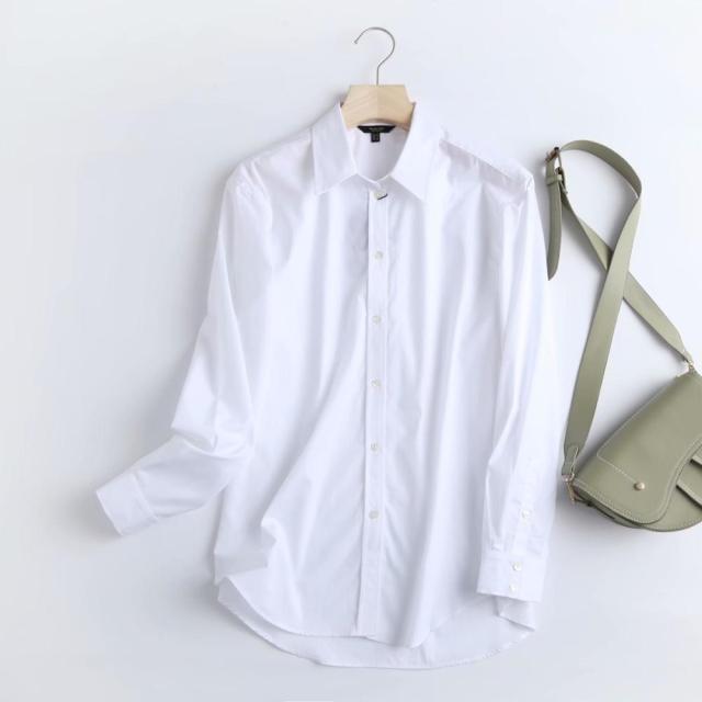 Withered England Style Office Lady Simple Fashion Poplin Solid White Blouse Women Blusas Mujer De Moda 2020 Shirt Women Tops