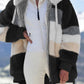 Winter Women's Coat Fashion Casual Stitching Plaid Ladies Clothes Hooded Zipper Ladies Coat Cashmere Women Jacket