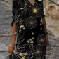 Fashion casual dress large size loose dress temperamental mid-sleeve dress