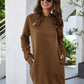 Autumn Winter O Neck Long Sleeve Women's Sweatshirt Dress New Fashion Solid Loose Pocket Ladies Mini Dress Vestidos