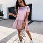 Loose Casual Short Sleeve Mini Dress Women 2021 Summer O-neck White Black Ruffles Big Hem Beach Dresses For Woman Femme Robe