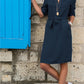 Fashion Turn-down Collar Spring Shirt Dress Women Three Quarter Sleeve Summer Dress Plus Size Casual Vestidos Loose Party Robe